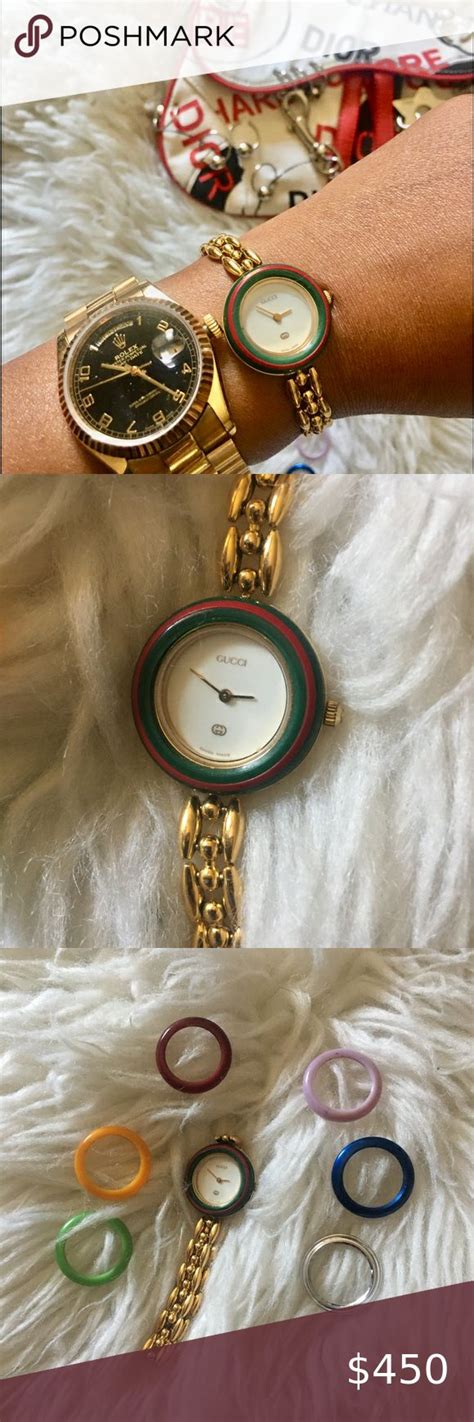 gucci watch bezels victoria bc|Gucci watch with changeable bezels.